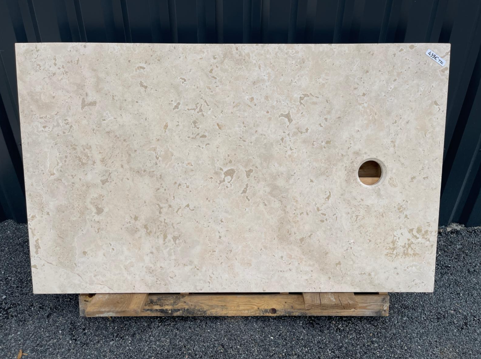 Bac de douche en travertin largeur 90 cm
